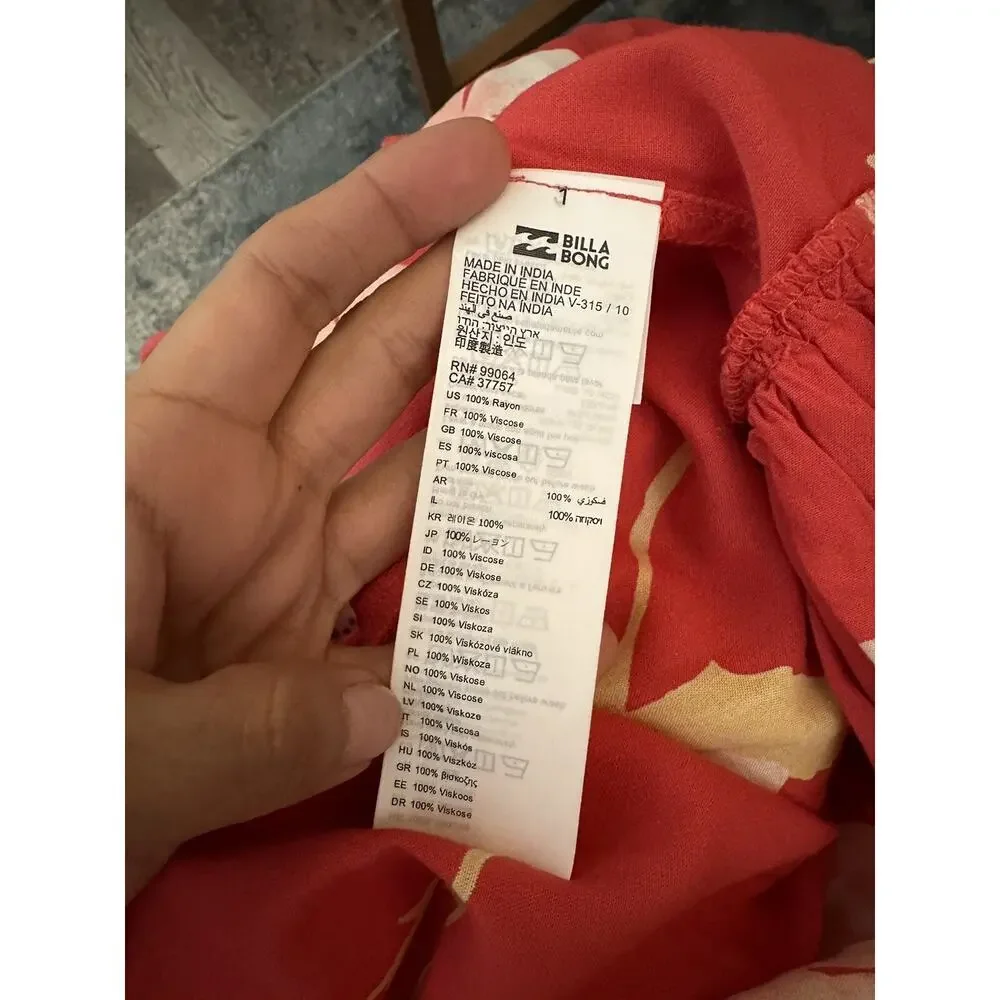 BILLABONG Ruffle Mini Floral Wrap Ruffle Dress Women Size Small - Picture 9 of 11